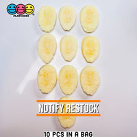 Banana Angled Slices Realistic Imitation Fake Food Life Like Bendable Plastic Resin 10 Pcs -H