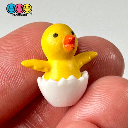 Ducklings In White Egg Shell Mini Charms Cabochons Chick Easter Eggs Decoden 10 Pcs Playcode3 Llc