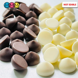 Chocolate Chips Mini Drops White Chocolates Chip Fake Food Realistic Charm Cabochons 25/100 Pcs
