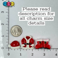 Christmas Santa Clause Boots Hat Coat Holiday Flatback Cabochons Decoden Charm 10 Pcs