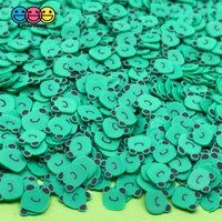 Frog Face Smiling Green Fimo Slices Fake Clay Sprinkles Decoden Jimmies Funfetti 20 Grams Sprinkle