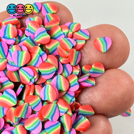 Hearts Rainbow Stripe Fimo Slices Fake Sprinkles Valentine Decoden Funfetti 5/10 Mm Sprinkle