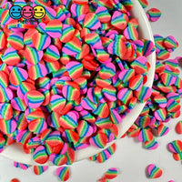 Hearts Rainbow Stripe Fimo Slices Fake Sprinkles Valentine Decoden Funfetti 5/10 Mm Sprinkle