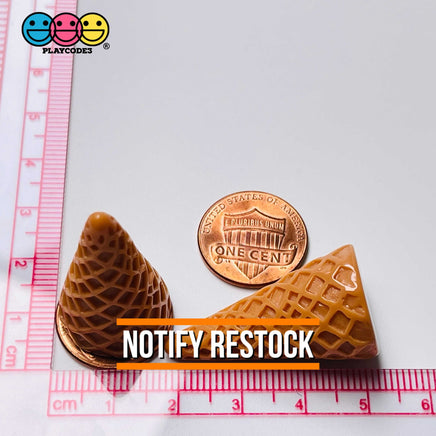 Ice Cream Cones Waffle Pattern Charm Solid Mini Cone Cabochons 10 Pcs