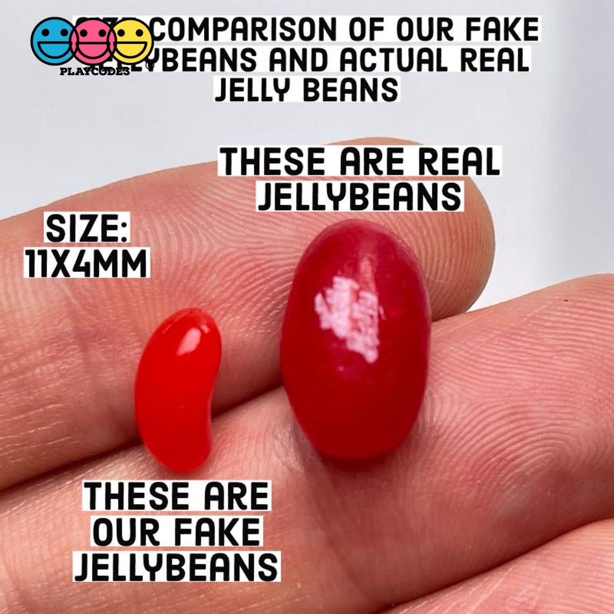 Jelly Beans Realistic Looking Fake 3D Charms (100 pcs) - PLAYCODE3