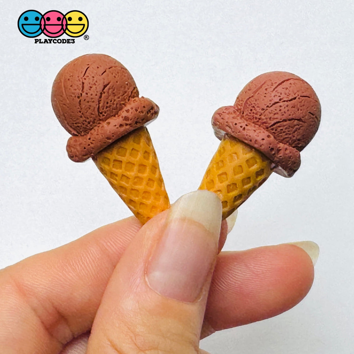 Lucky Cream Chocolate フェイクスイーツデコ　アイス　置物 Mini Chocolate Ice Cream Cone Fake Food - 10 pcs| PLAYCODE3