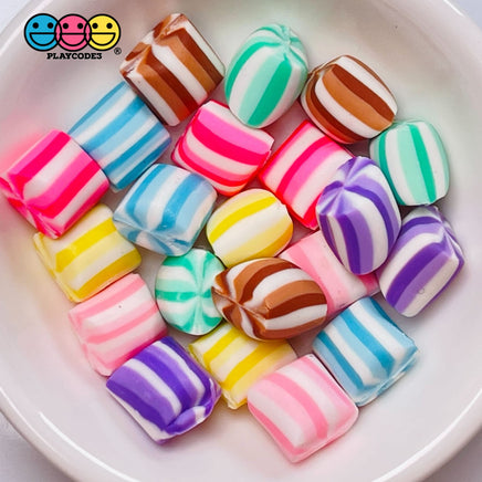 Pillow After Dinner Mint Candy Charms Fake Polymer Clay Candies Decoden Mixed Colors 21 Pccs Charm