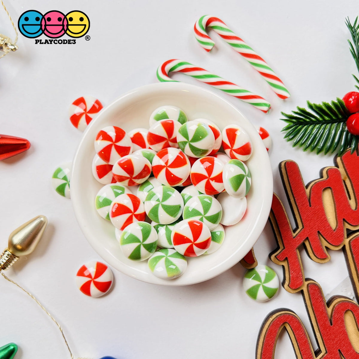 Peppermint Swirl Red Green Craft Supplies | PLAYCODE3| PLAYCODE3