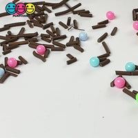 Chocolate Brownie Rainbow Cake Funfetti Fake Clay Sprinkles Decoden Fimo Jimmies