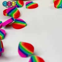 Hearts Rainbow Stripe Fimo Slices Fake Sprinkles Valentine Decoden Funfetti 5/10 mm