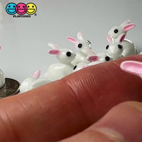 White Rabbit Bunny Mini Easter Charms Cabochons Decoden (10 pcs)