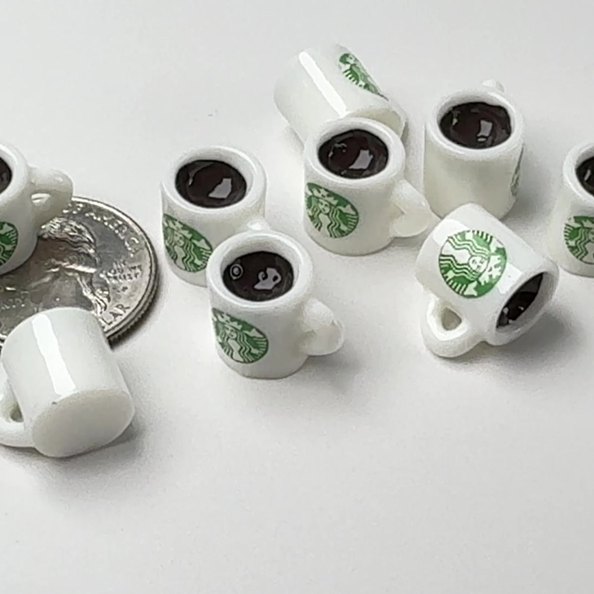 3D Dollhouse Coffee, Miniature Coffee Cup with Saucer, Mini Cafe Sho, MiniatureSweet, Kawaii Resin Crafts, Decoden Cabochons Supplies