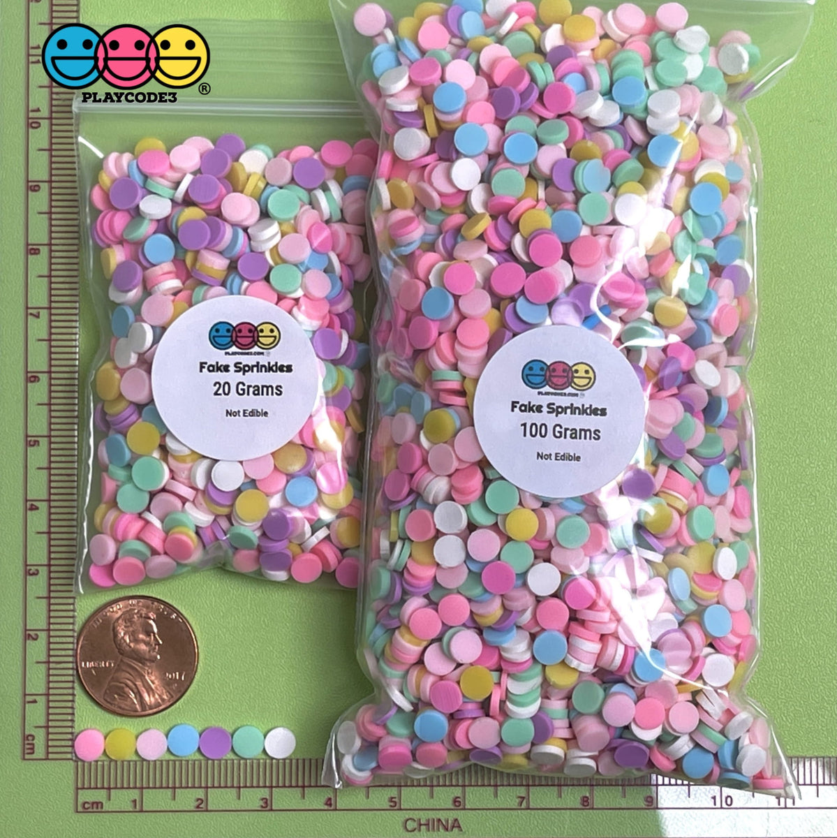 Round Confetti Fake Sprinkles Pastel Rainbow Decoden Jimmies - PLAYCODE3  LLC