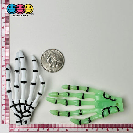 Skeleton Hands White & Glow-In-The-Dark Boney Plastic Party Favors With Holes Charm Halloween