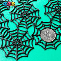 Spider Webs Black Glow-In-The-Dark Spiders Web Charm Halloween Cabochons 20 Pcs