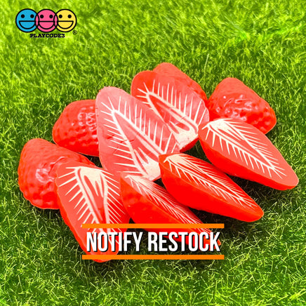 Strawberry Halves Plastic Resin Fake Food Strawberries Realistic Cabochons Decoden 10Pcs Charm