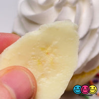 Banana Angled Slices Realistic Imitation Fake Food Life Like Bendable Plastic Resin 10 pcs