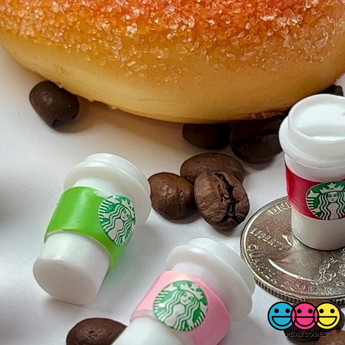 Coffee Cups Frozen Drink and Bottles Miniature Charms Cabochons 10