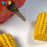 Corn on the Cob Mini Charms Flat Bottom Thanksgiving Cabochons Decoden 5 pcs
