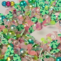 Mermaid's Treasure Mix Fimo Rhinestone Beads Fake Polymer Clay Sprinkles Sea Shells Jimmies Funfetti