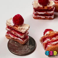 Strawberry Shortcake Mini Charm Fake Dessert Cabochons 10 pcs