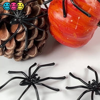 Spider Black Long Legs with Peg on Back Charm Halloween Cabochons 15 pcs