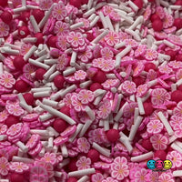 Sakura Cherry Blossom Fimo Flower Mix Fake Clay Sprinkles Confetti Mix Decoden Jimmies Funfetti