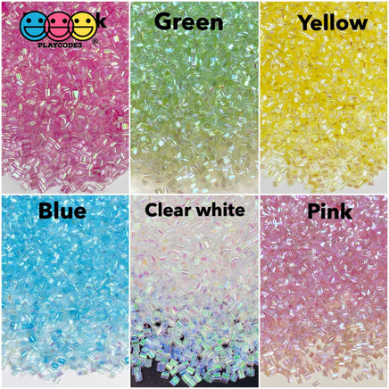 100G Bingsu Beads Slime Crunchy Iridescent Crafting Supplies Cut Plastic Straws Bead