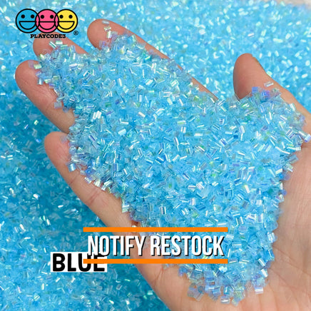 100G Bingsu Beads Slime Crunchy Iridescent Crafting Supplies Cut Plastic Straws Blue / 100 Grams