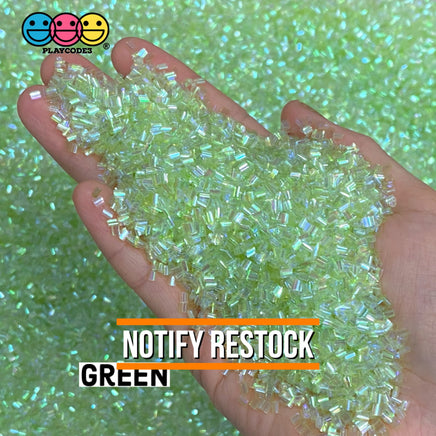 100G Bingsu Beads Slime Crunchy Iridescent Crafting Supplies Cut Plastic Straws Green / 100 Grams