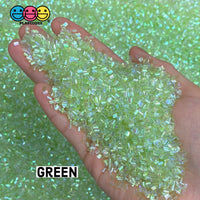 100G Bingsu Beads Slime Crunchy Iridescent Crafting Supplies Cut Plastic Straws Green / 100 Grams
