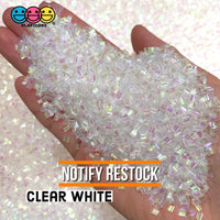 100G Bingsu Beads Slime Crunchy Iridescent Crafting Supplies Cut Plastic Straws White Clear / 100