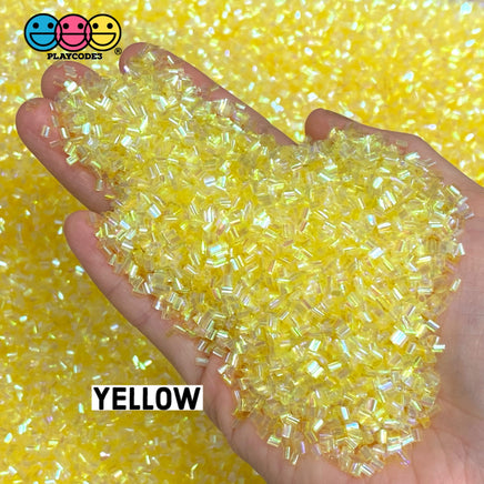 100G Bingsu Beads Slime Crunchy Iridescent Crafting Supplies Cut Plastic Straws Yellow / 100 Grams