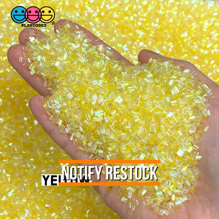 100G Bingsu Beads Slime Crunchy Iridescent Crafting Supplies Cut Plastic Straws Yellow / 100 Grams