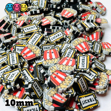 10Mm Movie Night Tickets Popcorns Theme Fake Clay Sprinkles Decoden Fimo Jimmies Playcode3 Llc