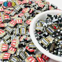 10Mm Movie Night Tickets Popcorns Theme Fake Clay Sprinkles Decoden Fimo Jimmies Playcode3 Llc