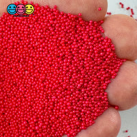 1Mm Nonpareil Microbead Glass Beads Caviar Faux Sprinkles Decoden Fake Bake 10 Colors 20 Grams / Red