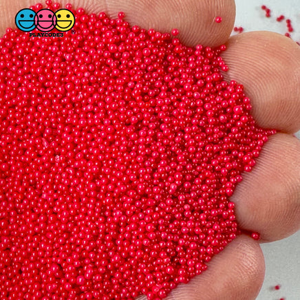 1Mm Nonpareil Microbead Glass Beads Caviar Faux Sprinkles Decoden Fake Bake 10 Colors 20 Grams / Red