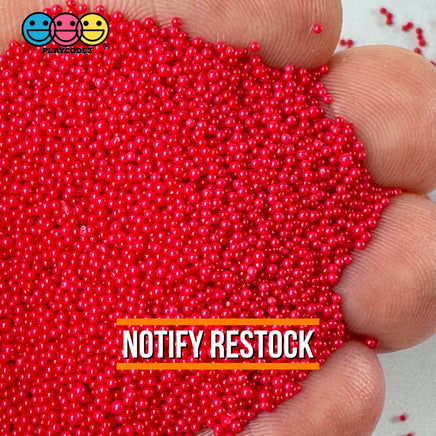 1Mm Nonpareil Microbead Glass Beads Caviar Faux Sprinkles Decoden Fake Bake 10 Colors 20 Grams / Red