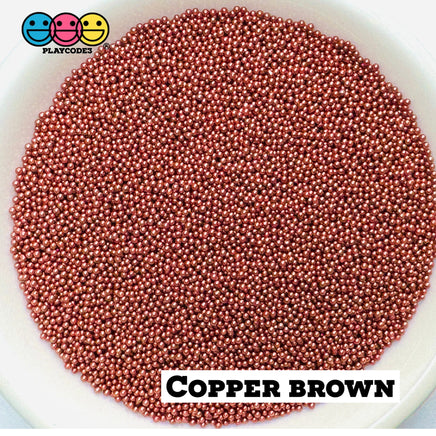 1mm Nonpareil Microbead Glass Beads Caviar Faux Sprinkles Decoden Fake Bake 16 Colors - 20 grams / copper brown - Bead