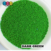 1mm Nonpareil Microbead Glass Beads Caviar Faux Sprinkles Decoden Fake Bake 16 Colors - 20 grams / dark green - Bead
