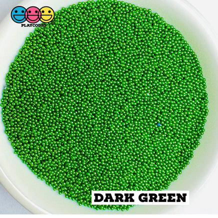 1mm Nonpareil Microbead Glass Beads Caviar Faux Sprinkles Decoden Fake Bake 16 Colors - 20 grams / dark green - Bead