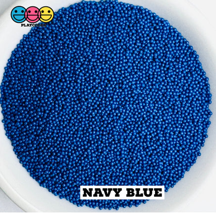 1mm Nonpareil Microbead Glass Beads Caviar Faux Sprinkles Decoden Fake Bake 16 Colors - 20 grams / navy blue - Bead