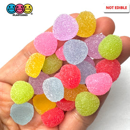 20/24 pcs Gumdrops Small Fake Candy Gummy Sugar Coated Gum Drops 6 Colors Fake Charms Candies 24 pcs Fake Food