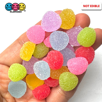 20/24 pcs Gumdrops Small Fake Candy Gummy Sugar Coated Gum Drops 6 Colors Fake Charms Candies 24 pcs Fake Food