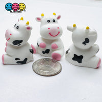 3D Cows Sitting and Laying Down Animal Figure Slime supplies Toy Decoration Charms (3 pcs) sitting 3pcs Charm