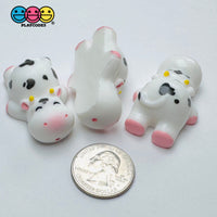 3D Cows Sitting and Laying Down Animal Figure Slime supplies Toy Decoration Charms (3 pcs) laying on belly 3pcs Charm