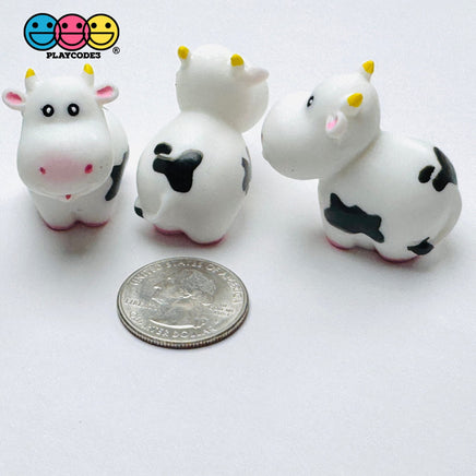 3D Cows Sitting and Laying Down Animal Figure Slime supplies Toy Decoration Charms (3 pcs) standing 3pcs Charm