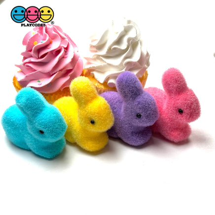 3D Easter Rabbit Peeps Foam 4pcs Hot Pink Blue Purple Yellw Chick Holiday Light weight Cabochons Decoden Charm 4 pcs