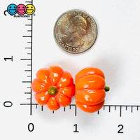 3D Pumpkin Fall Harvest Figurine Halloween Holiday Cabochons Decoden Charm 5 Pcs